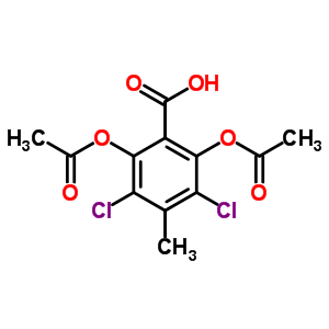 2,6-Bis(acetyloxy)-3,5-dichloro-p-toluic acid Structure,63980-09-6Structure