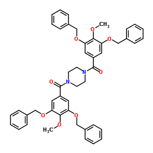 1,4-Bis[3,5-bis(benzyloxy)-4-methoxybenzoyl ]piperazine Structure,63980-45-0Structure