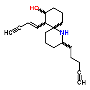 (2R,6R,7alpha,8beta)-7-[(Z)-1-丁烯-3-炔基]-2-(4-戊炔基)-1-氮雜螺[5.5]十一烷-8-醇結(jié)構(gòu)式_63983-63-1結(jié)構(gòu)式