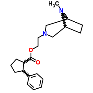 3-Methyl-8-[2-(2-phenylcyclopentylcarbonyloxy)ethyl ]-3,8-diazabicyclo[3.2.1]octane Structure,63990-39-6Structure