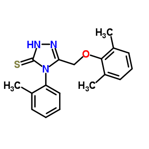 3H-1,2,4-triazole-3-thione,5-[(2,6-dimethylphenoxy)methyl]-2,4-dihydro-4-(2-methylphenyl)- Structure,64013-54-3Structure