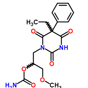 1-[2-(Aminocarbonyloxy)-3-methoxypropyl ]-5-ethyl-5-phenylbarbituric acid Structure,64038-13-7Structure