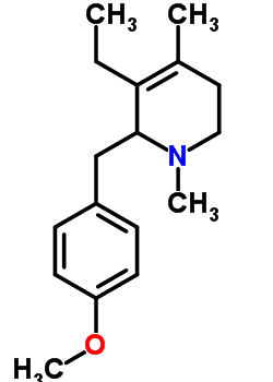 Pyridine,3-ethyl-1,2,5,6-tetrahydro-2-[(4-methoxyphenyl)methyl]-1,4-dimethyl-,hydrobromide (1:1) Structure,64088-86-4Structure