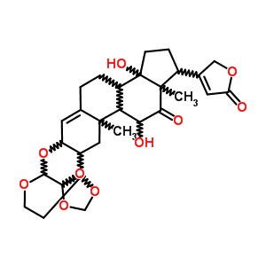 2alpha,3beta-[[(3aR,4S,7aR)-7,7alpha-二氫-4H-1,3-二氧雜環(huán)戊并[4,5-c]吡喃-3a,4(6H)-二基]二(氧基)]-11alpha,14-二羥基-12-氧代心甾-4,20(22)-二烯內(nèi)酯結(jié)構(gòu)式_64144-98-5結(jié)構(gòu)式