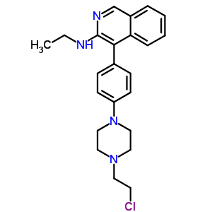 3-Isoquinolinamine,4-[4-[4-(2-chloroethyl)-1-piperazinyl]phenyl]-n-ethyl- Structure,64157-49-9Structure