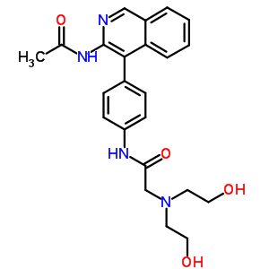 Acetamide,n-[4-[3-(acetylamino)-4-isoquinolinyl]phenyl]-2-[bis(2-hydroxyethyl)amino]- Structure,64157-51-3Structure