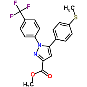 Methyl 5-(4-methylsulfanyl-phenyl)-1-(4-trifluoromethyl-phenyl)-1h-pyrazole-3-carboxylate Structure,641639-55-6Structure