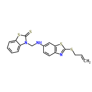 2(3H)-benzothiazolethione,3-[[[2-(2-propen-1-ylthio)-6-benzothiazolyl]amino]methyl]- Structure,64178-49-0Structure