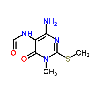 n-[4-氨基-1,6-二氫-1-甲基-2-(甲基硫代)-6-氧代-5-嘧啶]-甲酰胺結(jié)構(gòu)式_64194-61-2結(jié)構(gòu)式