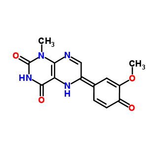 2,4(1H,3h)-pteridinedione,6-(4-hydroxy-3-methoxyphenyl)-1-methyl- Structure,64233-17-6Structure