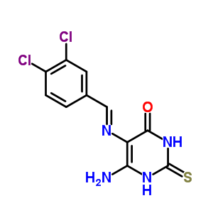 6-Amino-5-[(3,4-dichlorophenyl)methylideneamino]-2-sulfanylidene-1h-pyrimidin-4-one Structure,64253-64-1Structure