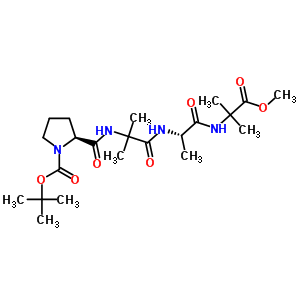 Tert-butyloxycarbonyl-prolyl-2-aminoisobutyryl-alanyl-2-aminoisobutyrate methyl ester Structure,64295-19-8Structure