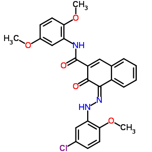 (4E)-4-[(5-氯-2-甲氧基-苯基)肼基]-n-(2,5-二甲氧基苯基)-3-氧代-萘-2-羧酰胺結(jié)構(gòu)式_64346-10-7結(jié)構(gòu)式