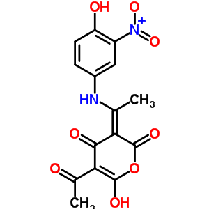 5-乙?；?4-羥基-3-[1-[(4-羥基-3-硝基苯基)氨基]亞乙基]-2H-吡喃-2,6(3H)-二酮結(jié)構(gòu)式_64353-90-8結(jié)構(gòu)式