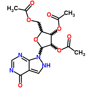 4H-pyrazolo[3,4-d]pyrimidin-4-one,1,5-dihydro-1-(2,3,5-tri-o-acetyl-b-d-ribofuranosyl)- Structure,64372-69-6Structure