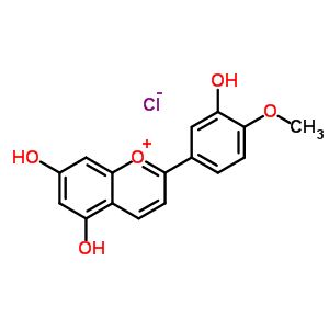 5,7-Dihydroxy-2-(3-hydroxy-4-methoxyphenyl)chromenium chloride Structure,64670-94-6Structure