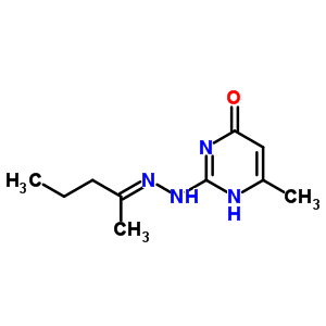 4(3H)-pyrimidinone,6-methyl-2-[2-(1-methylbutylidene)hydrazinyl]- Structure,64792-13-8Structure