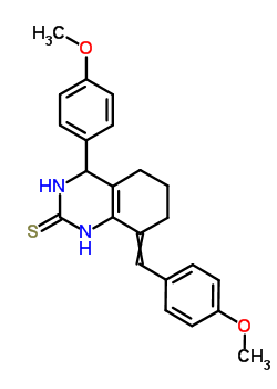 4-(4-Methoxyphenyl)-8-[(4-methoxyphenyl)methylidene]-1,3,4,5,6,7-hexahydroquinazoline-2-thione Structure,65331-30-8Structure