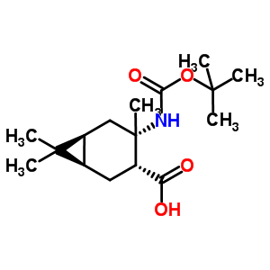 (1R,3r,4s,6s)-4,7,7-trimethyl-4-({[(2-methyl-2-propanyl)oxy]carbonyl}amino)bicyclo[4.1.0]heptane-3-carboxylic acid Structure,654680-62-3Structure