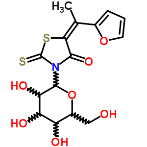 4-Thiazolidinone,5-[1-(2-furanyl)ethylidene]-3-b-d-glucopyranosyl-2-thioxo- Structure,65562-46-1Structure