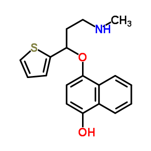 4-[(1S)-3-(甲基氨基)-1-(2-噻吩基)丙氧基]-1-萘酚結(jié)構(gòu)式_662149-13-5結(jié)構(gòu)式