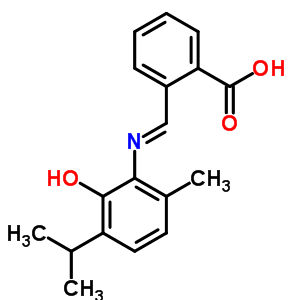 Benzoic acid,2-[[[2-hydroxy-6-methyl-3-(1-methylethyl)phenyl]imino]methyl]- Structure,6634-54-4Structure