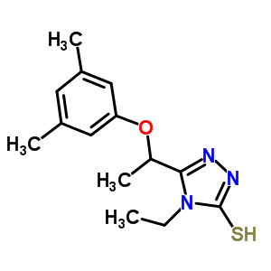 5-[1-(3,5-Dimethylphenoxy)ethyl]-4-ethyl-4H-1,2,4-triazole-3-thiol Structure,667413-03-8Structure