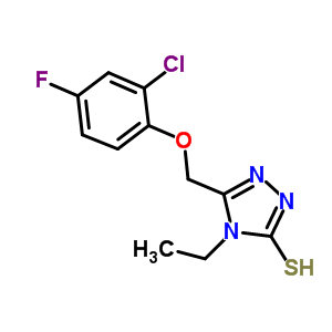 5-[(2-Chloro-4-fluorophenoxy)methyl]-4-ethyl-4H-1,2,4-triazole-3-thiol Structure,667414-15-5Structure