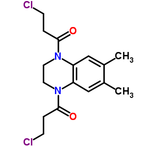 (9CI)-1,4-雙(3-氯-1-氧代丙基)-1,2,3,4-四氫-6,7-二甲基-喹噁啉結構式_6687-73-6結構式