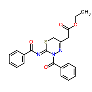 3-苯甲?；?2-(苯甲?；鶃啺被?-3,6-二氫-,乙酯2H-1,3,4-噻二嗪-5-乙酸結(jié)構式_66870-57-3結(jié)構式