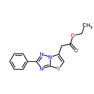 Ethyl (2-phenyl(1,3)thiazolo(3,2-b)(1,2,4)triazol-6-yl)acetate Structure,66870-63-1Structure