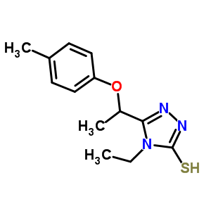 4-Ethyl-5-[1-(4-methylphenoxy)ethyl]-4H-1,2,4-triazole-3-thiol Structure,669705-05-9Structure