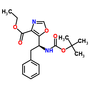 5-(1-(boc-氨基)-2-苯基乙基)噁唑-4-羧酸-(S)-乙酯結(jié)構(gòu)式_672310-08-6結(jié)構(gòu)式