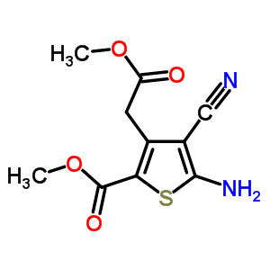 Methyl5-amino-4-cyano-3-(2-methoxy-2-oxoethyl)thiophene-2-carboxylate Structure,674773-12-7Structure