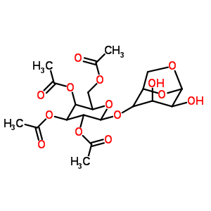 2-(Acetoxymethyl)-6-[(3,4-dihydroxy-6,8-dioxabicyclo[3.2.1]oct-2-yl)oxy]tetrahydro-2h-pyran-3,4,5-triyl triacetate Structure,67650-35-5Structure