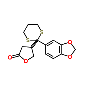 4-(2-(1,3-Benzodioxol-5-yl)-1,3-dithian-2-yl)dihydro-2(3h)-furanone Structure,67838-86-2Structure