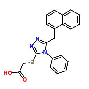 Acetic acid,2-[[5-(1-naphthalenylmethyl)-4-phenyl-4h-1,2,4-triazol-3-yl]thio]- Structure,68614-60-8Structure