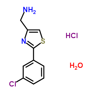 4-(Aminomethyl)-2-(3-chlorophenyl)-1,3-thiazole hydrochloride monohydrate Structure,690632-12-3Structure