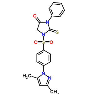 1-[4-(3,5-Dimethylpyrazol-1-yl)phenyl]sulfonyl-3-phenyl-2-sulfanylidene-imidazolidin-4-one Structure,69180-95-6Structure