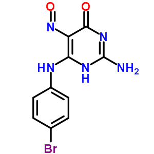 4(3H)-pyrimidinone,2-amino-6-[(4-bromophenyl)amino]-5-nitroso- Structure,6939-50-0Structure