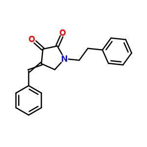 2,3-Pyrrolidinedione,1-(2-phenylethyl)-4-(phenylmethylene)- Structure,6965-12-4Structure