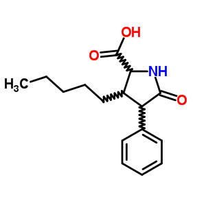 5-Oxo-3-pentyl-4-phenyl-pyrrolidine-2-carboxylic acid Structure,69727-32-8Structure