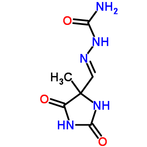 Hydrazinecarboxamide,2-[(4-methyl-2,5-dioxo-4-imidazolidinyl)methylene]- Structure,6974-15-8Structure