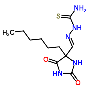 Hydrazinecarbothioamide,2-[(4-hexyl-2,5-dioxo-4-imidazolidinyl)methylene]- Structure,6974-23-8Structure