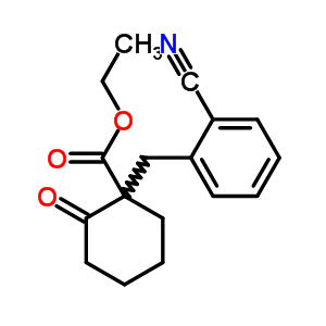 Cyclohexanecarboxylicacid, 1-[(2-cyanophenyl)methyl]-2-oxo-, ethyl ester Structure,6975-01-5Structure