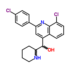 4-Quinolinemethanol, 8-chloro-2-(p-chlorophenyl)-.alpha.-2-piperidyl- Structure,69796-18-5Structure