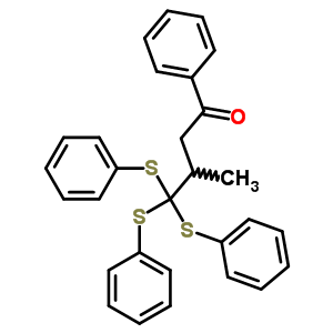 1-Butanone,3-methyl-1-phenyl-4,4,4-tris(phenylthio)- Structure,69814-16-0Structure