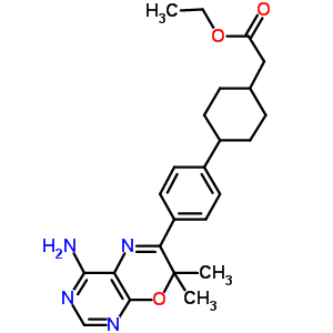 Ethyl 2-(4-(4-(4-amino-7,7-dimethyl-7h-pyrimido[4,5-b][1,4]oxazin-6-yl)phenyl)cyclohexyl)acetate Structure,701232-19-1Structure