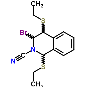 3-Bromo-1,4-bis(ethylsulfanyl)-3,4-dihydro-1h-isoquinoline-2-carbonitrile Structure,70259-78-8Structure