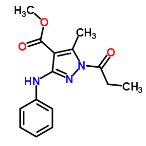 Methyl 3-anilino-5-methyl-1-propanoyl-pyrazole-4-carboxylate Structure,70698-50-9Structure